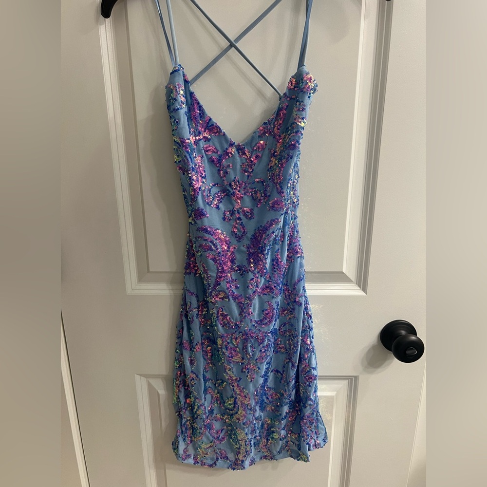 Spaghetti strap dress with sequins